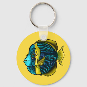 Funny Fish Aquatic Marine Under The Sea Kids Key Ring
