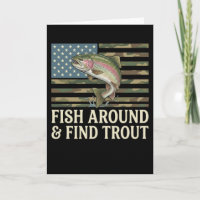 funny Fish Around and Find Trout American Flag mmm