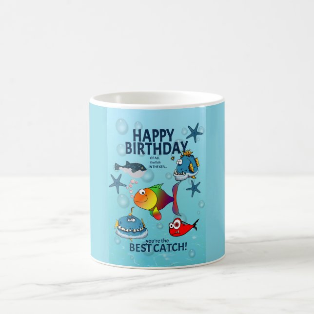 Funny Fish Birthday Coffee Mug (Center)