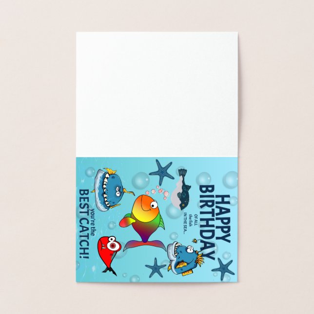 Funny Fish Birthday Foil Card (Inside)