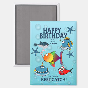 Funny Fish Birthday Magnet