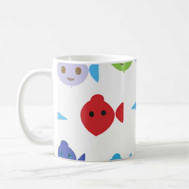 funny fish cartoon  coffee mug (Left)