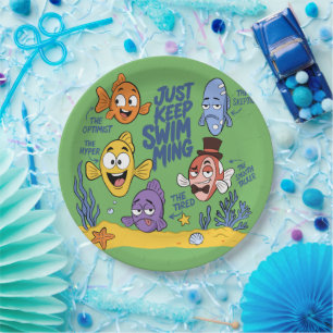 Funny Fish Characters Paper Plate