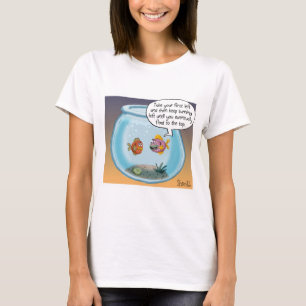 Funny Fish Directions cartoon about life and death T-Shirt