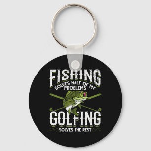 Funny Fish Golf Fishing Solves Half Of My Problems Key Ring