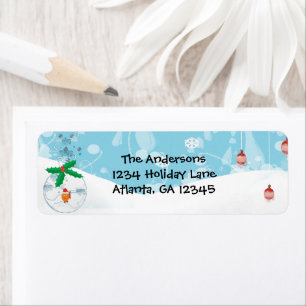 Funny Fish In A Bag Christmas Return Address Label
