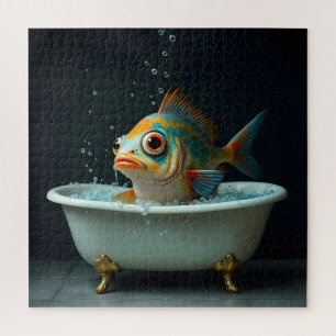 Funny fish in the bath jigsaw puzzle