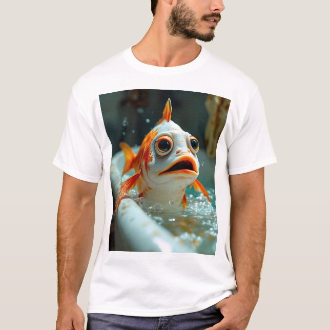Funny fish in the bath T-Shirt (Front)