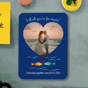 Funny Fish Pun Custom Photo Valentine's Day Magnet