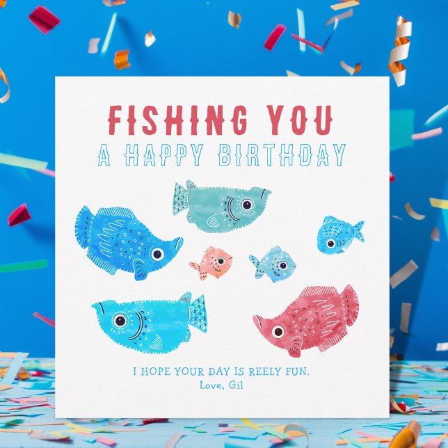 Funny Fish Pun Happy Birthday Card (Creator Uploaded)