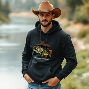 Funny-Fish Wearing a Cowboy Hat-Dad- Hoodie