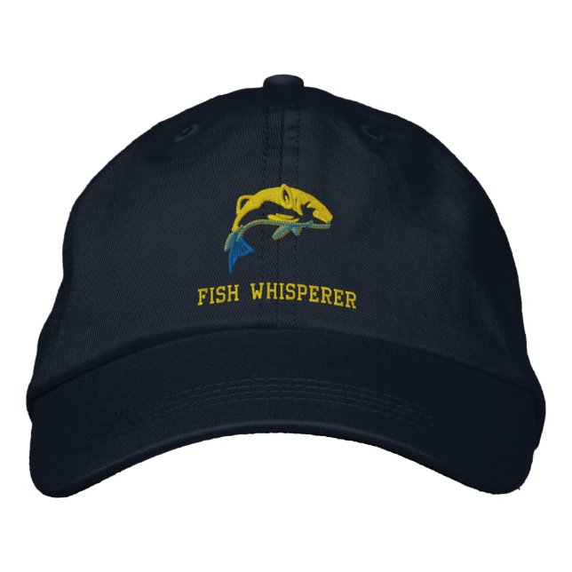 Funny Fish whisperer Fishermans Embroidered Hat (Front)