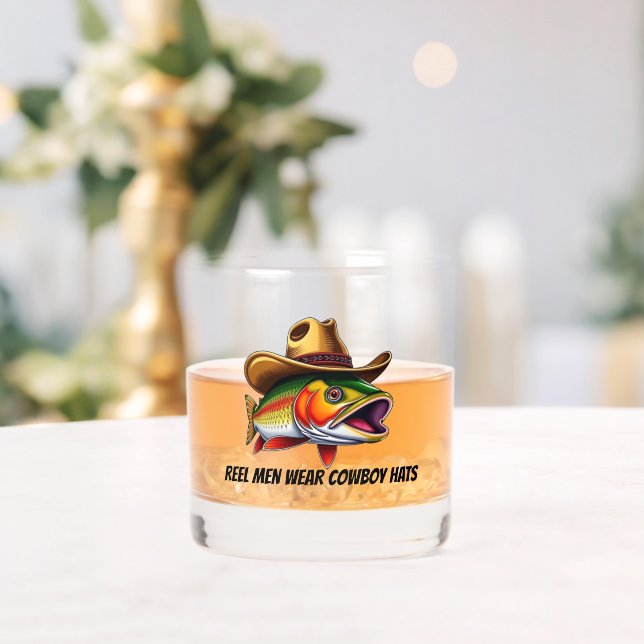 Funny Fish with a Cowboy Hat- Whiskey Glass (Insitu (Wedding))