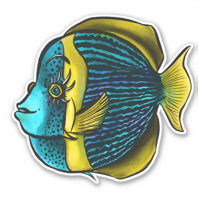 Funny Fish With Eyelashes Ocean Biology (Front)