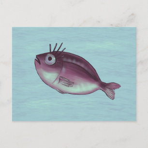 Funny Fish With Fancy Eyelashes Digital Art Postcard