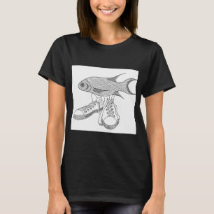 Funny Fish with Shoes T-Shirt