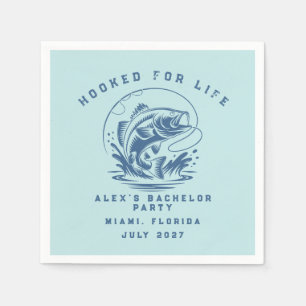 Funny Fisherman Custom Fishing Bachelor Party Napkin