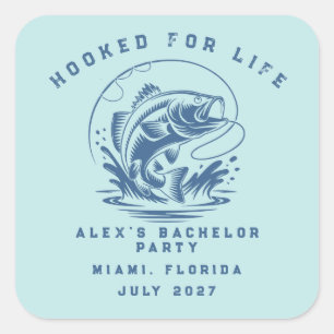 Funny Fisherman Custom Fishing Bachelor Party Square Sticker