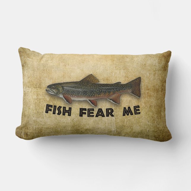 Funny Fisherman Fish Fear Me Lumbar Cushion (Front)