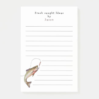 Funny Fisherman fishing personalized Post-it Notes