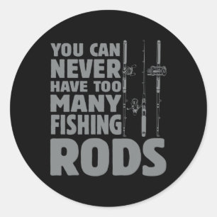 Funny Fisherman Fishing Rods Design Fishing Lovers Classic Round Sticker