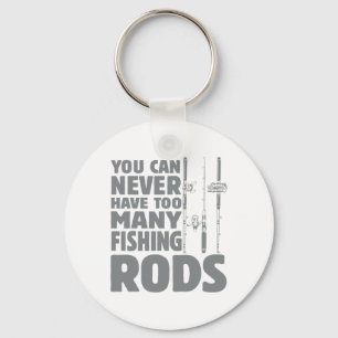 Funny Fisherman Fishing Rods Design Fishing Lovers Key Ring