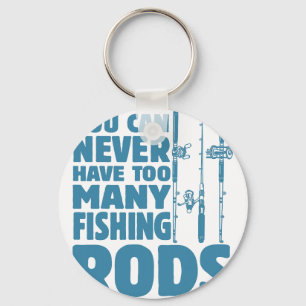 Funny Fisherman Fishing Rods Design Fishing Lovers Key Ring