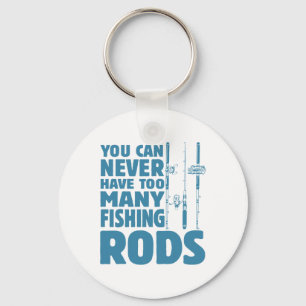 Funny Fisherman Fishing Rods Design Fishing Lovers Key Ring