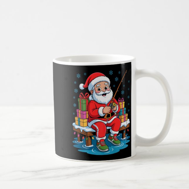 Funny Fisherman Santa Fishing Lovers Christmas Xma Coffee Mug (Right)