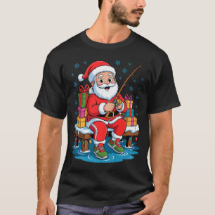 Funny Fisherman Santa Fishing Lovers Christmas Xma T-Shirt