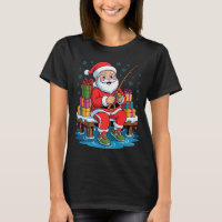 Funny Fisherman Santa Fishing Lovers Christmas Xma