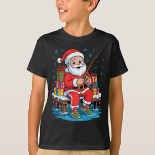 Funny Fisherman Santa Fishing Lovers Christmas Xma T-Shirt