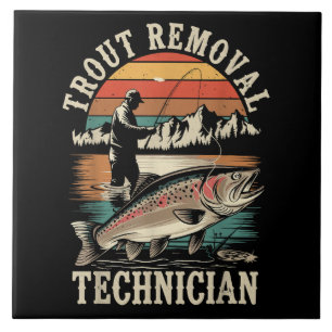 Funny Fisherman Trout Fly Fishing Ceramic Tile