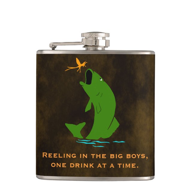 Funny Fisherman's Custom Flask (Front)