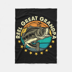 Funny Fishermen Reel Great Grandpa Mens Fishing Gr Fleece Blanket