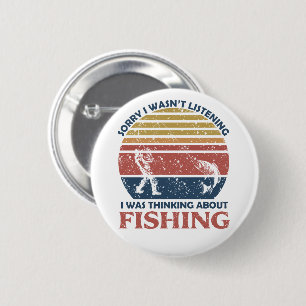 Funny fishing 6 cm round badge