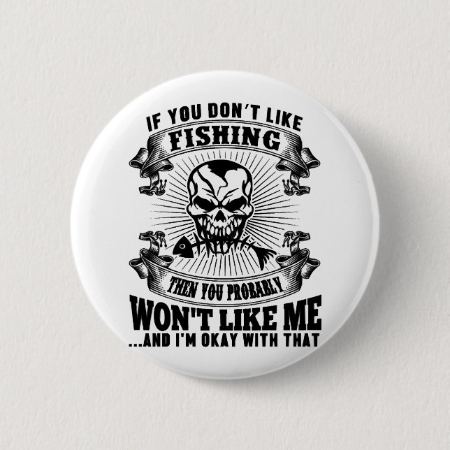 Funny Fishing 6 Cm Round Badge (Front)