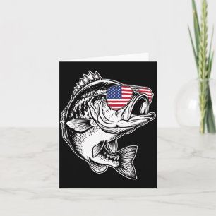 Funny Fishing American Flag Fisherman B Fishing Card