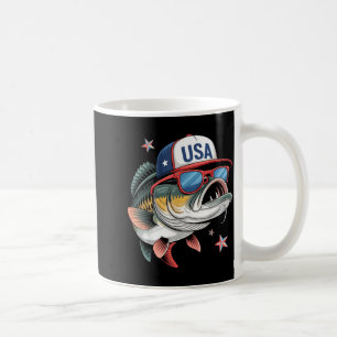 Funny Fishing &amp; Fisherman Gift American Flag  Coffee Mug