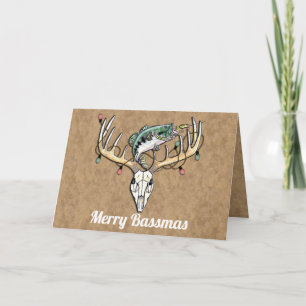 Funny Fishing and Hunting Christmas Greeting Card