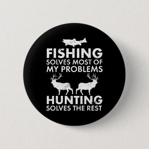 Funny Fishing And Hunting Gift Christmas Humour Hu 6 Cm Round Badge