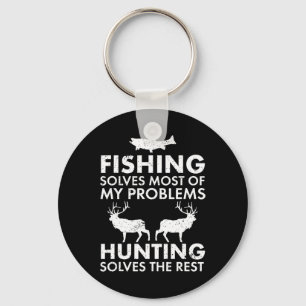 Funny Fishing And Hunting Gift Christmas Humour Hu Key Ring