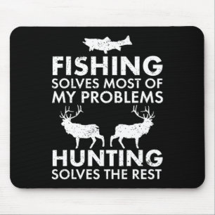 Funny Fishing And Hunting Gift Christmas Humour Hu Mouse Pad