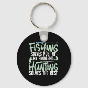 Funny Fishing And Hunting Shirts Fishing Solves My Key Ring