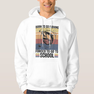 Funny Fishing Bass Fish Fisherman Kids Born To Go  Hoodie