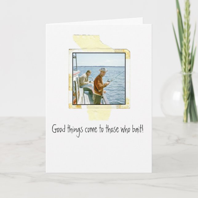 Funny Fishing Birthday Card (Front)