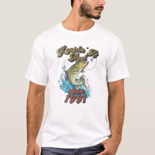 Funny Fishing Birthday Since 1991 Keepin It Reel T-Shirt