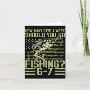 Funny Fishing Boy Teens Kid Camouflage Usa Flag B  Card