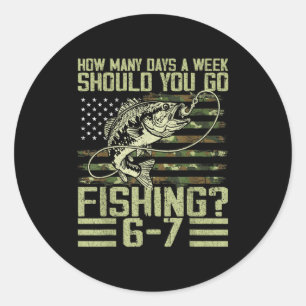 Funny Fishing Boy Teens Kid Camouflage Usa Flag B  Classic Round Sticker