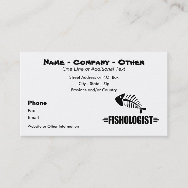 Funny Fishing Business Card (Front)